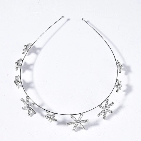 Cerchietto a Stella d'Argento per Matrimonio Sposa Corona con Esagramma in Strass Accessori per Capelli Donna Elegante Tiara