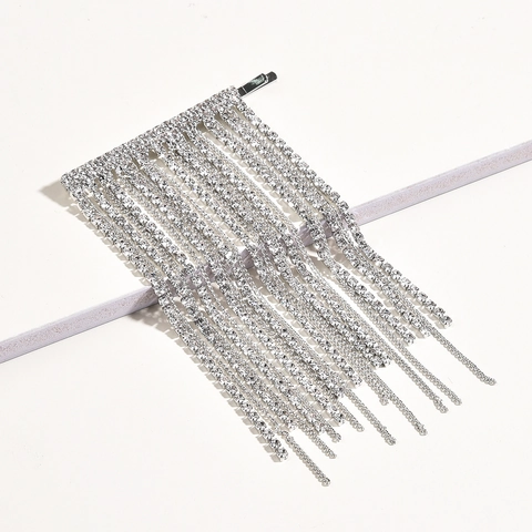 Lussuosa Clip per Capelli in Lega con Frange e Strass Catena Forcina per Matrimonio Festa Accessori per Capelli Donna