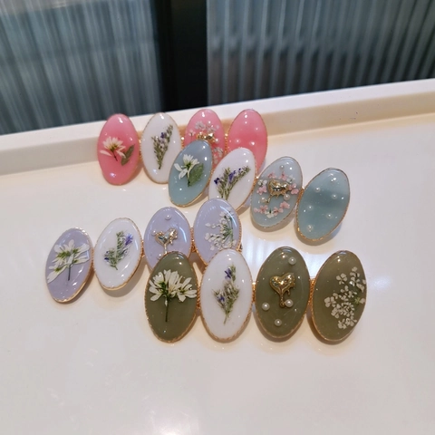 Handmade Real Dry Flower Resin Hair Clip Metal Frame Duckbill Clip Fresh Forest Style Artificial Pearl Accessory For Women