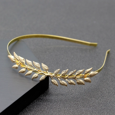 Serre-tête en Fer avec Feuilles d'Or et d'Argent Style Grec pour Femmes Filles Mariage Mariée Fête Accessoires de Cheveux Baroques