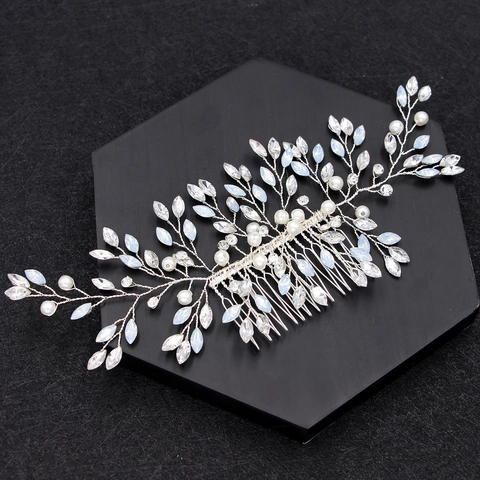Pettine per Capelli da Sposa in Lega Fatto a Mano con Strass e Perle Artificiali Copricapo da Sposa di Lusso Accessori Donna