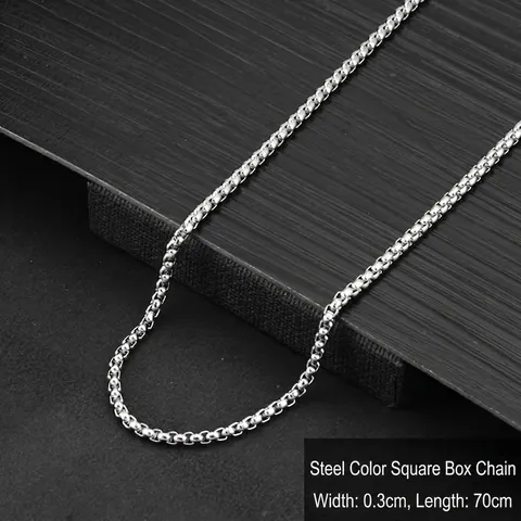 Collana a Catena in Acciaio al Titanio Hip Hop per Uomo Donna Catena a Box Twist Cuban Oro Argento Nero Gioielli Punk Minimalisti