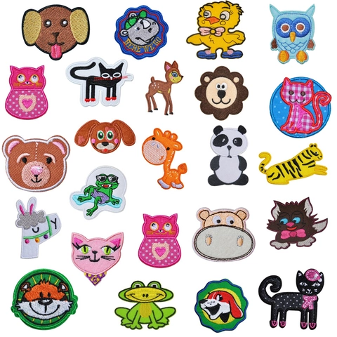 Toppe Ricamate Animali Cartoni Animati Applique Termoadesive Fai Da Te Per Borse Bambini Giacche Toppe Cucito Decorative