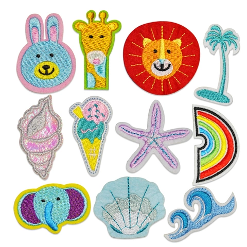 Cartoon Animal Food Embroidery Patches Polyester Iron On Sew On Patches For Clothing Bag DIY Decoration Colorful Cute Patch