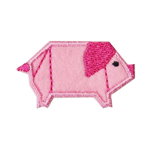 Écussons Brodés Animaux Origami Dessin Animé DIY Accessoires de Vêtement Renard Ours Cygne Appliques Brodées Thermocollantes