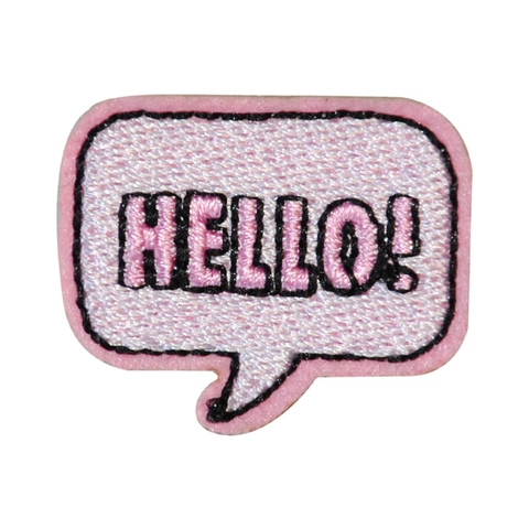 Pink Cartoon Embroidered Patches Polyester Self-Adhesive DIY Applique For Clothing Bags Girly Style Retro Phone Heart Shape Decor