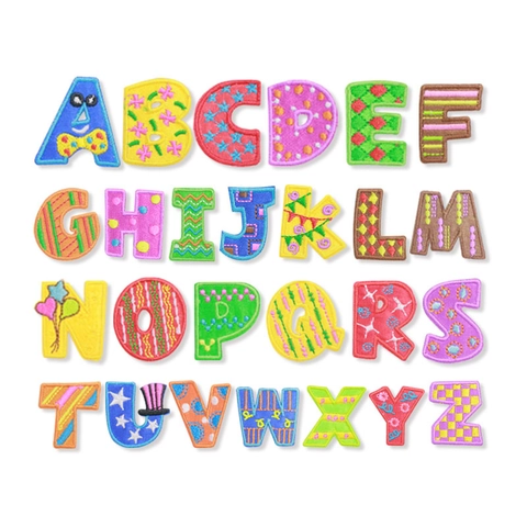 Embroidered Alphabet Patches Colorful Letter Sew On Iron On Patches For DIY Clothing Jackets Hats Bags Decorative Accessories