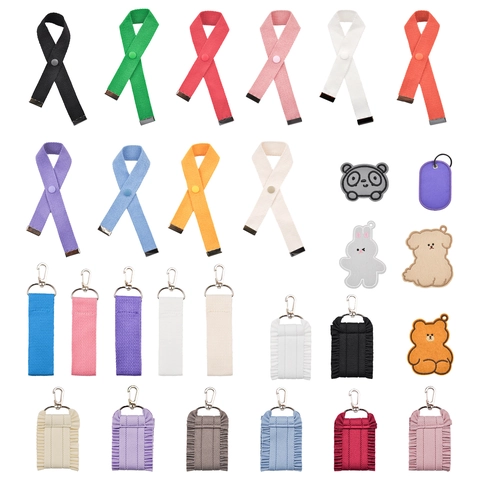 Woven Webbing Luggage Tag DIY Embroidery Patch Keychain Bag Charm Decorative Strap With Metal Buckle For Travel Suitcase