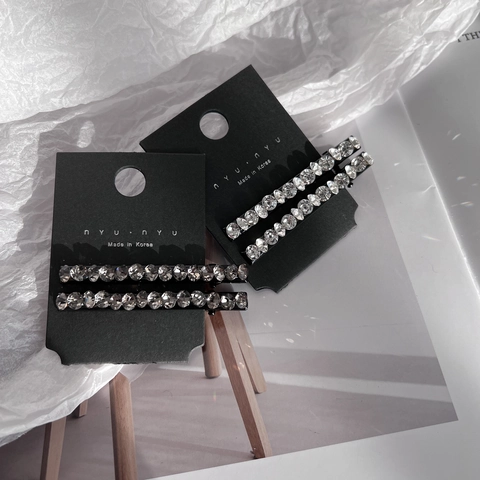 Luxus Strass Legierung Haarspange Koreanische Minimalistische Mode Haarnadel Für Damen Tägliche Seitenrand Entenschnabelklemme Haarschmuck