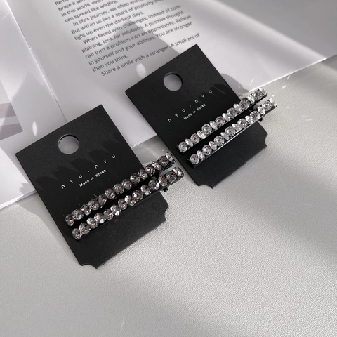 Luxus Strass Legierung Haarspange Koreanische Minimalistische Mode Haarnadel Für Damen Tägliche Seitenrand Entenschnabelklemme Haarschmuck