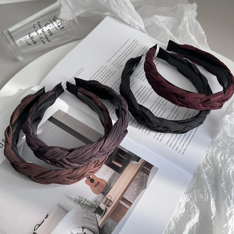 Cerchietto Intrecciato Vintage per Donna in Tessuto Plissettato Fascia per Capelli Elegante Antiscivolo per lo Styling Quotidiano