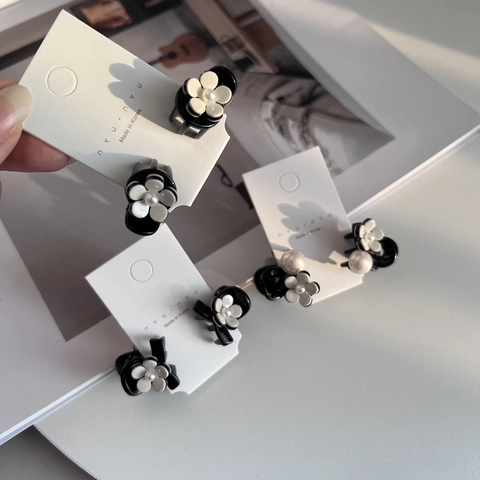 Elegante Camellia Bloem Mini Haarklemmen Voor Dames Zoete Acetaat Haarspelden Met Kunstparels Vintage Stijl Haaraccessoires