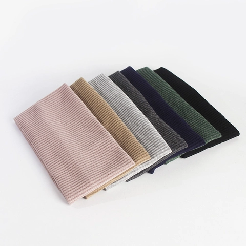 Knitted Ribbed Headband Solid Color Elastic Soft Wide Hair Band For Sport Yoga Daily Women Men Hair Accessories