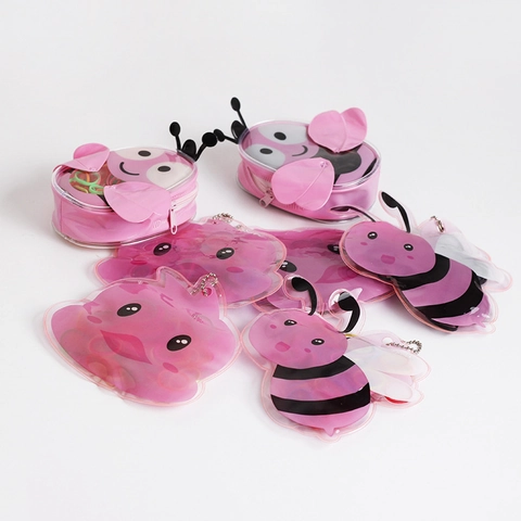 Cute Cartoon Kids Hair Ties Set With PVC Pouch Bee Shape Colorful Elastic Rubber Bands For Girls School Daily Hair Accessories