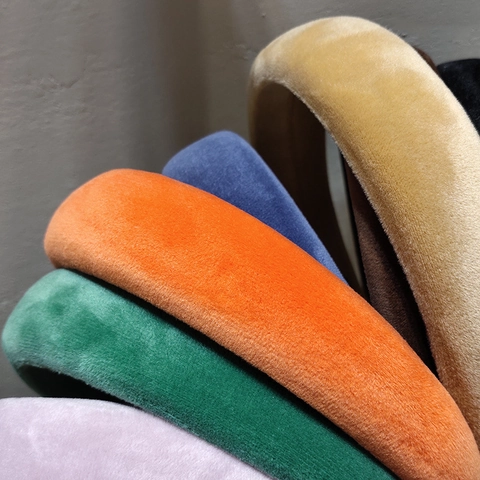 Diadema Acolchada de Terciopelo de Color Sólido Vintage para Mujer Diadema de Pelo Gruesa de Esponja Minimalista Coreana Accesorio para el Pelo a la Moda Hecho a Mano