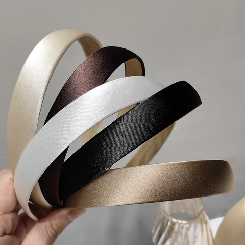 Diadema de Satén Delgada Estilo Francés para Mujer Vintage Elegante Color Sólido Minimalista Aro para el Pelo Accesorio de Moda