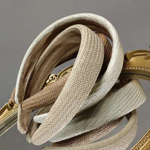 Französisches Vintage Stroh Geflochtenes Breites Stirnband Damen Sommerurlaub Koreanischer Stil Gewebtes Gepolstertes Haarband