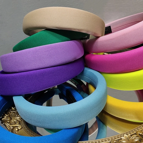 Diadema de Esponja Acolchada Estilo Francés Vintage Color Caramelo Banda Ancha Para El Cabello Para Mujeres Niñas Accesorios