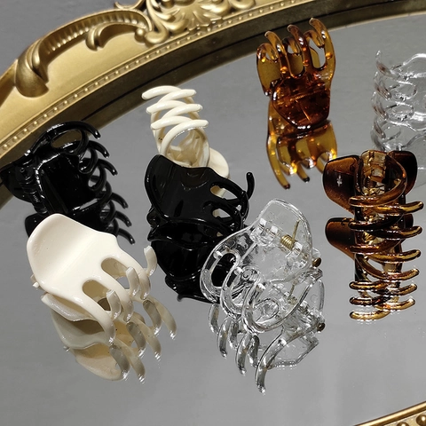 Piccola Molletta per Capelli in Resina di Plastica Stile Coreano Vintage Minimalista Clip a Squalo per Donna Ragazza Elegante Mini Accessorio