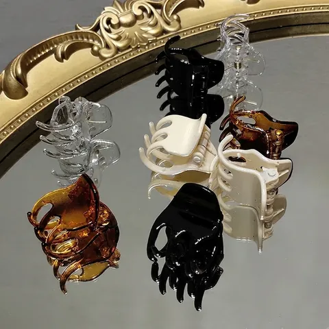Piccola Molletta per Capelli in Resina di Plastica Stile Coreano Vintage Minimalista Clip a Squalo per Donna Ragazza Elegante Mini Accessorio