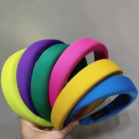 Diadema de Esponja Acolchada Estilo Francés Vintage Color Caramelo Banda Ancha Para El Cabello Para Mujeres Niñas Accesorios