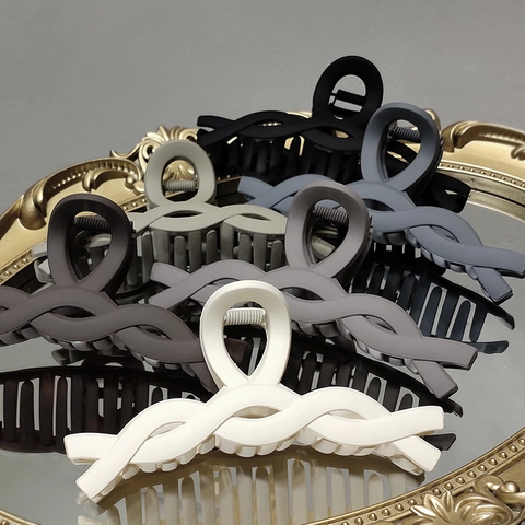 Mollette Per Capelli Grandi Opache Da Donna Antiscivolo Eleganti Intrecciate Stile Coreano Tenuta Forte Accessori Per Capelli