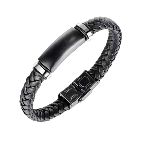 Herren Mode Geflochtenes Lederarmband Edelstahl Verschluss Schwarz Mehrschichtiges Rindsleder Gewebtes Armband Punk Schmuck Geschenk