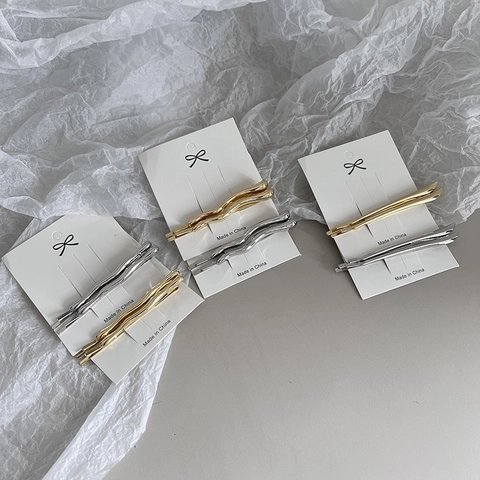 Minimalist Irregular Alloy Wave Bobby Pins For Women Gold Silver Electroplated Hair Clips Side Fringe Hairpin Vintage Headwear