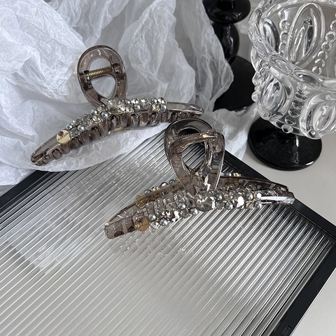 Pinza per Capelli Grande in Stile Coreano per Donna con Strass Cechi di Alta Qualità e Perle Artificiali Accessori per Capelli