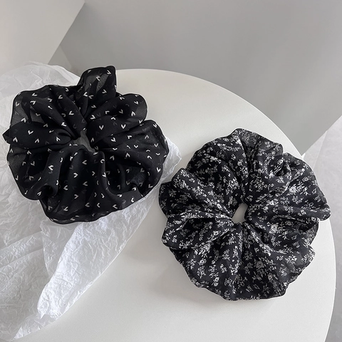 Coleteros de Tela Floral Vintage Francés Anillo de Pelo de Intestino Grande Sensación de Gama Alta Bandas Elásticas de Coleta Accesorios de Pelo