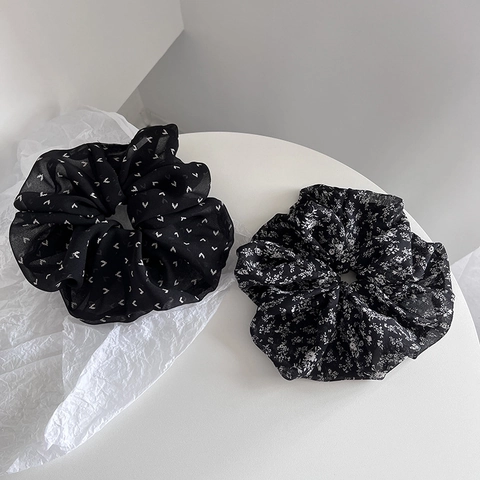 Coleteros de Tela Floral Vintage Francés Anillo de Pelo de Intestino Grande Sensación de Gama Alta Bandas Elásticas de Coleta Accesorios de Pelo