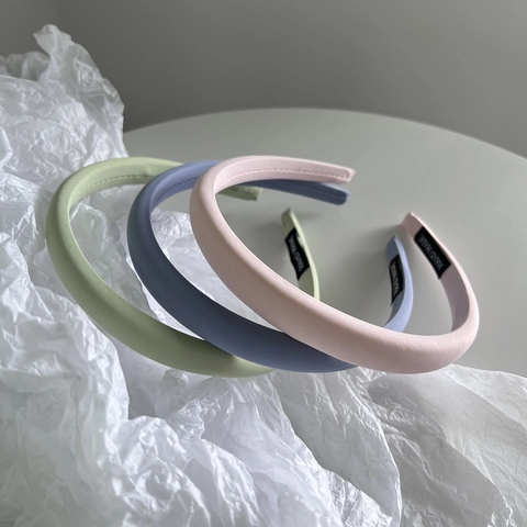 Diadema de Tela de Satén Minimalista para Mujer Hecha a Mano Color Sólido Estilo Fresco Banda para el Cabello Decorativa