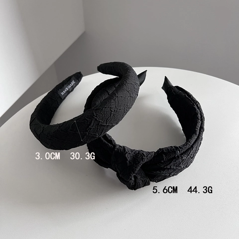 Cerchietto Minimalista in Tessuto Texturizzato in Spugna per Donna Elegante Cerchietto a Corona Larga con Nodo Accessori per Capelli Moda
