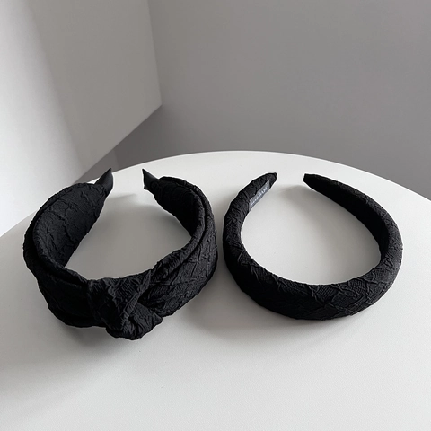 Cerchietto Minimalista in Tessuto Texturizzato in Spugna per Donna Elegante Cerchietto a Corona Larga con Nodo Accessori per Capelli Moda