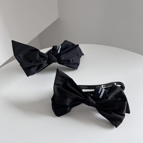 Elegante Polka Dot Strik Haarclip Voor Dames Franse Vintage Stijl Satijnen Stof Strik Haarspeld Haaraccessoires