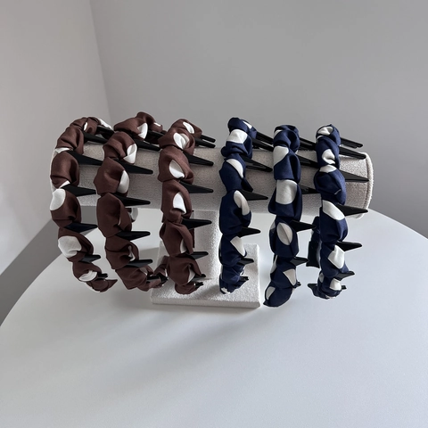 Eleganter Polka Dot Plissee Haarreif Mit Zähnen Puffiges Haarband Für Damen Gewebter Stoff Haarschmuck Elegant Süß Kopfschmuck