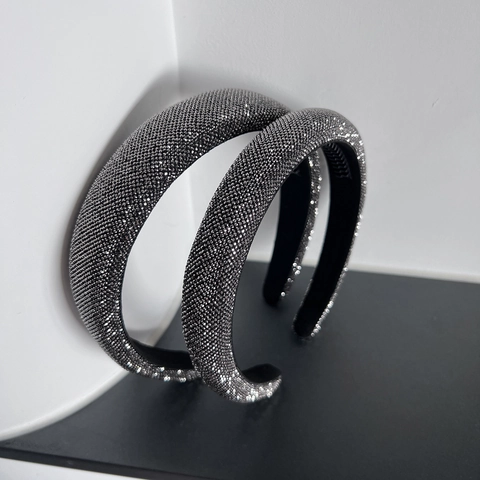 Voll Strass Funkelnd Gepolstert Schwamm Stirnband Für Damen High Top Haarreif Mit Zahnkamm Luxus Mode Haarschmuck