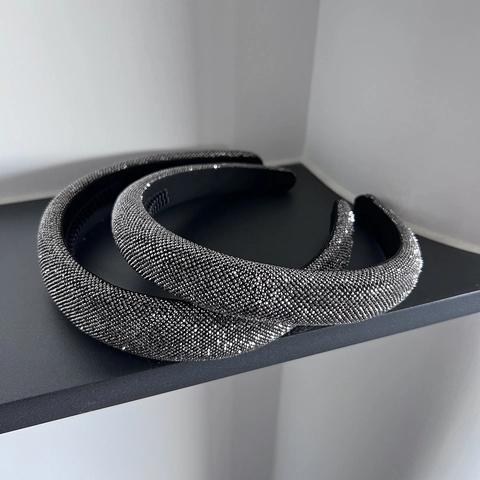 Voll Strass Funkelnd Gepolstert Schwamm Stirnband Für Damen High Top Haarreif Mit Zahnkamm Luxus Mode Haarschmuck
