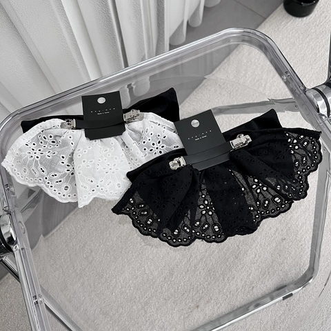 Women Korean Style Velvet Butterfly Bow Hair Clip Sweet Lace Embroidery Satin Spring Clip Handmade Hair Accessories For Daily Party
