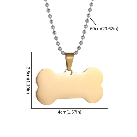 Collana Con Ciondolo In Acciaio Inossidabile A Forma Di Osso Medaglietta Identificativa In Metallo Con Catena A Sfere Gioielli