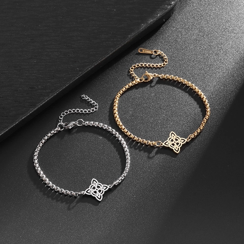 Edelstahl Hexenknoten Armband Für Damen Herren Keltischer Knoten Boxkette Verstellbares Charm Armband Mode Schmuck Geschenk