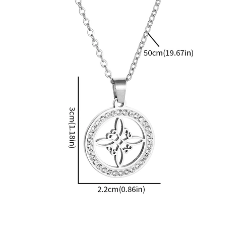 Edelstahl Hexenknoten Anhänger Halskette Mit Zirkonia Funkelnd Hohl Keltischer Knoten Gold Silber Schmuck Für Damen