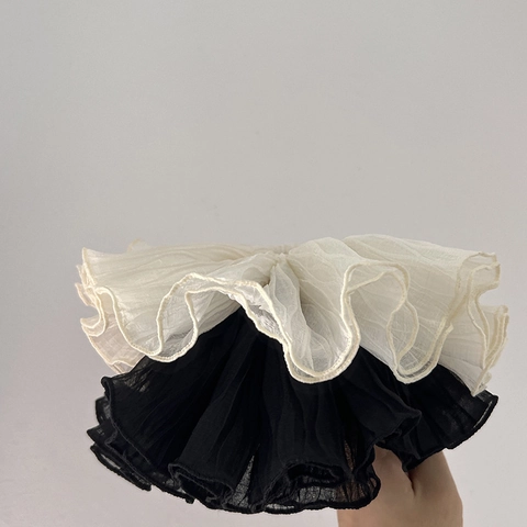 French Style Oversized Pleated Scrunchie Solid Color Fabric Large Hair Tie Elastic Hair Band For Women Hair Accessories