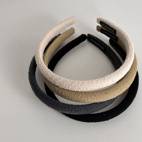 Cerchietto in Tessuto Imbottito in Spugna Stretta Minimalista Stile Francese Fatto a Mano Elegante Autunno Inverno Versatile Copricapo Donna