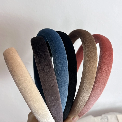 Cerchietto Vintage Imbottito in Velluto Tinta Unita Ampio Spesso Fascia per Capelli Donna Accessori per Capelli Quotidiani