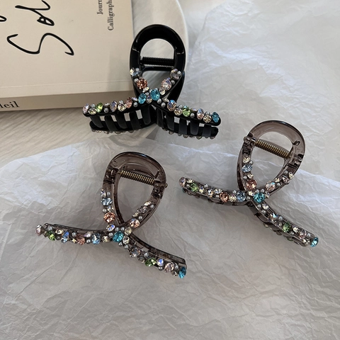 Molletta per Capelli Elegante con Strass Colorati per Donna Molletta per Capelli Vintage in Lega di Cristallo Accessorio di Moda