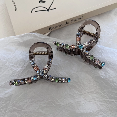 Molletta per Capelli Elegante con Strass Colorati per Donna Molletta per Capelli Vintage in Lega di Cristallo Accessorio di Moda