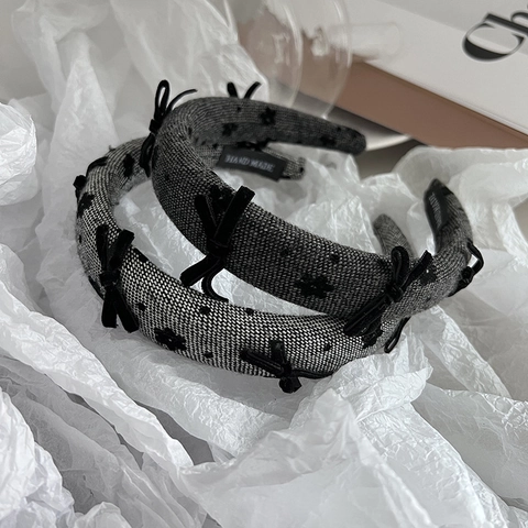 Vintage Tweed Strik Hoofdband Elegante Handgemaakte Stoffen Haarsieraden Voor Vrouwen Meisjes Mode Eenvoudige Haaraccessoires