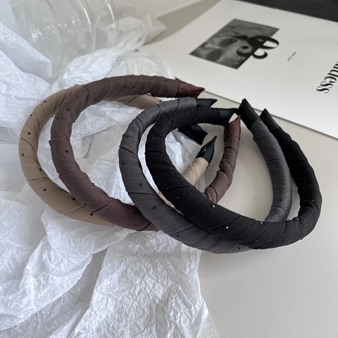 Cerchietto Imbottito Minimalista In Tessuto Saia Per Donna Cerchietto Per Capelli Con Stampa A Pois E Piccoli Strass Accessori Eleganti