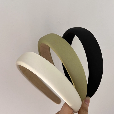 Cerchietto Imbottito in Spugna Vintage per Donna Design a Cranio Alto Fascia per Capelli in Tessuto Minimalista Antiscivolo